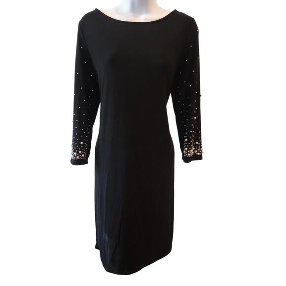 Dresses & Skirts - NWT Annalee and Hope Elegant Black Dress with Pearl and Rhinestone Sleeves